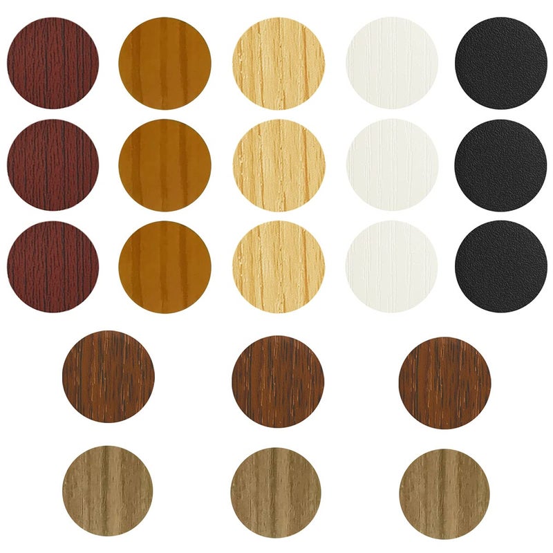 VIWIEU PVC Cover Caps Adhesive Screw Hole Stickers 378 PCS for Wall Vinyl Wood Furniture Repairing, 7 Colors Waterproof Plastic Cover for Cabinets Bookcase Desk Countersunk Screws Cam Lock - Image 1